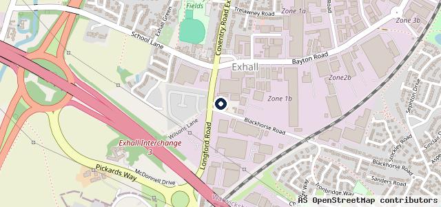 Map showing the location of Listers SKODA Coventry