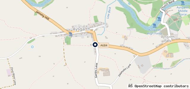 Map showing the location of Aysgarth Service Station - Penny on the Move