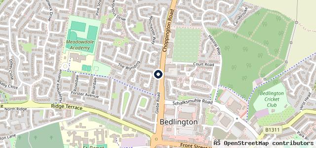 Map showing the location of Bedlington Mot & Service Centre
