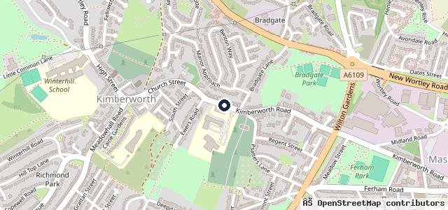 Map showing the location of Kimberworth Service Station