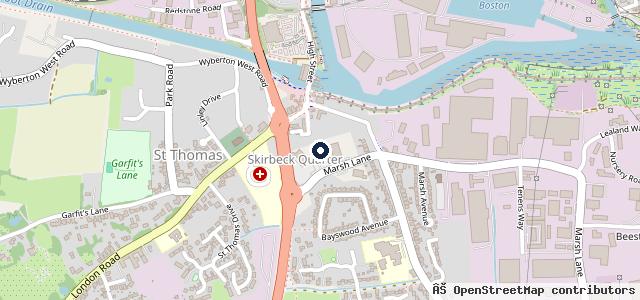 Map showing the location of JCT600 Audi Boston