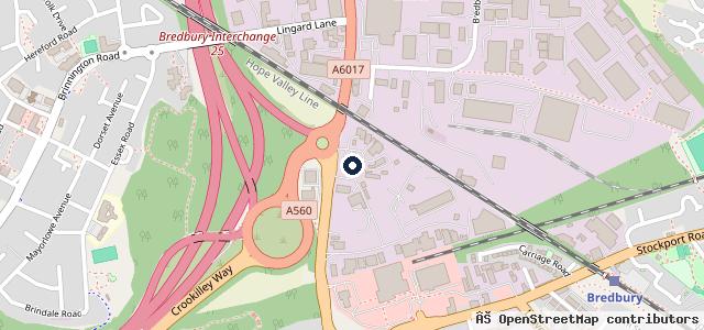 Map showing the location of BCS (Bredbury Car Services)