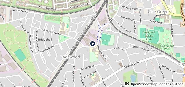 Map showing the location of Cheadle Hulme & Adswood Service & MOT Garage