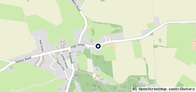 Map showing the location of Clive Garage