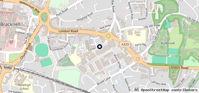 Map showing the location of MOTEST Bracknell