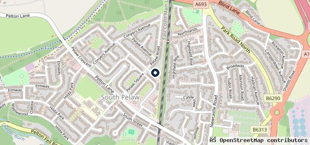 Map showing the location of Drews Auto's
