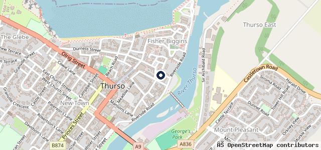 Map showing the location of Thurso Tyre Centre