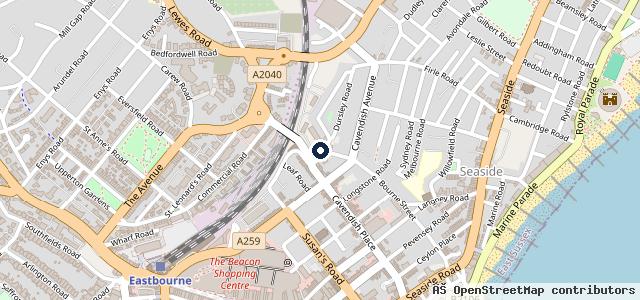 Map showing the location of Eastbourne Motoring Centre