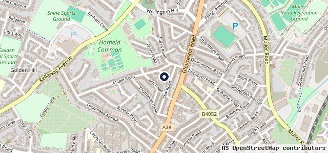 Map showing the location of 1a Elm Rd