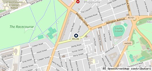 Map showing the location of East Park Garage