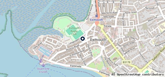 Map showing the location of Exmouth Motorcycles