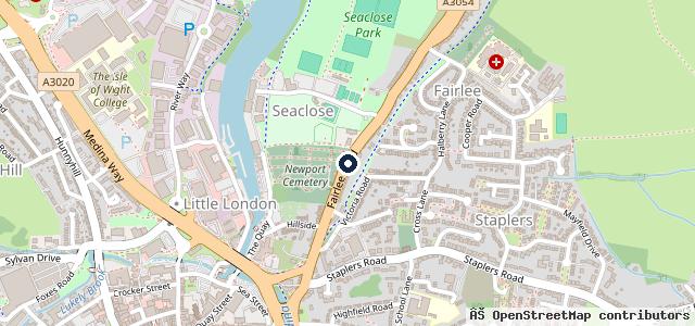 Map showing the location of Fairlee Service Station