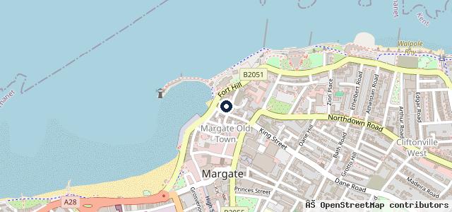 Map showing the location of Fort Road Hotel