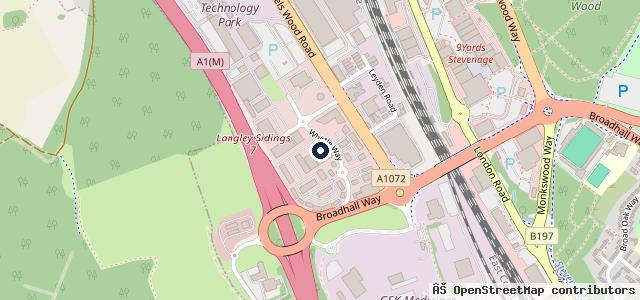 Map showing the location of Gates Ford Stevenage