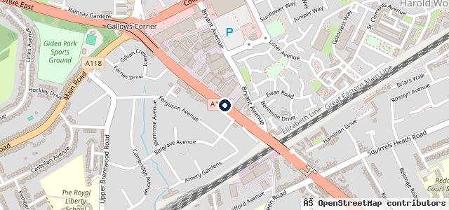Map showing the location of Brayley Honda Romford