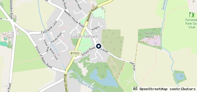Map showing the location of Great Totham Garage