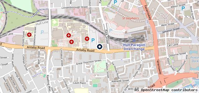 Map showing the location of Halfords Autocentre Hull (Anlaby Rd)