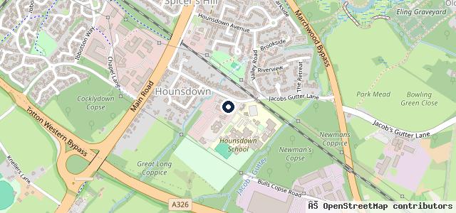 Map showing the location of HTM Totton – Hampshire County Council
