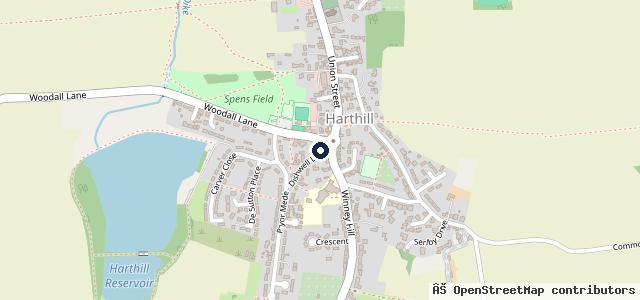 Map showing the location of Harthill Garage