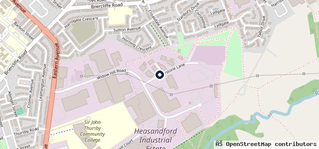 Map showing the location of Heasandford Mot Station