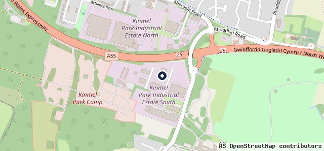 Map showing the location of Hough Green Garage Ltd Bodelwyddan