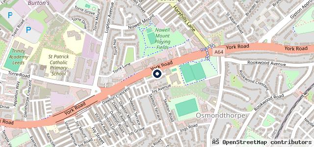 Map showing the location of York Road Tyres