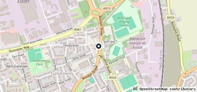 Map showing the location of Kirkcaldy Kawasaki