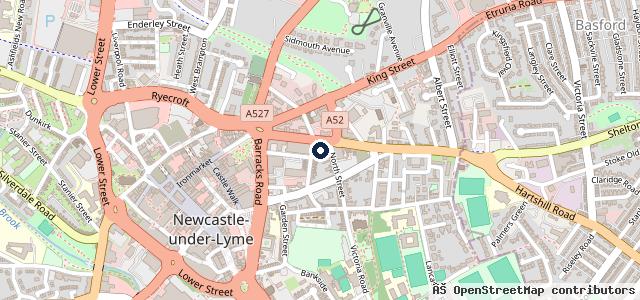 Map showing the location of Kwik Fit - Newcastle Under Lyme