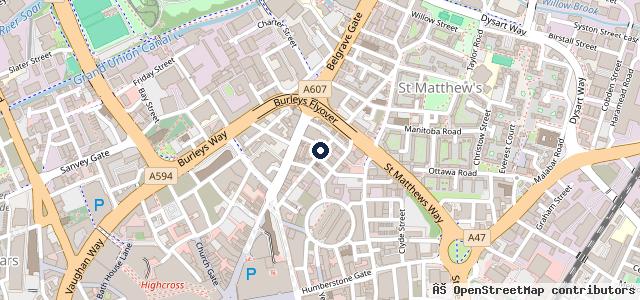 Map showing the location of Leicester City Centre Garage Specialising in Car Customs and Repair