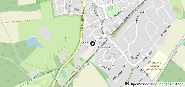 Map showing the location of Station Garage Liphook