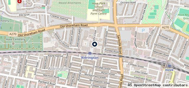 Map showing the location of MOTEST Hove