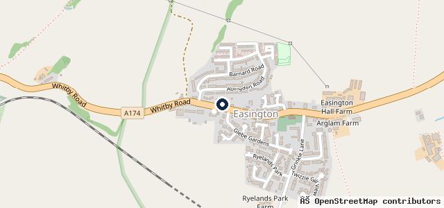 Map showing the location of Easington Service Station