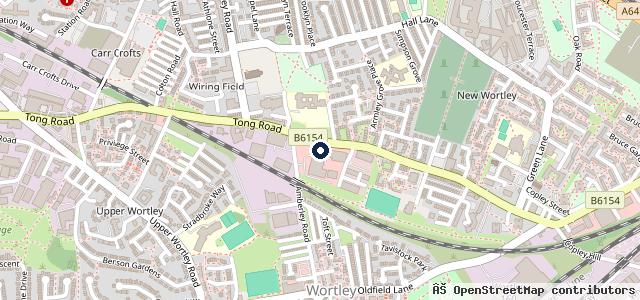 Map showing the location of Protyre Leeds Tong Road