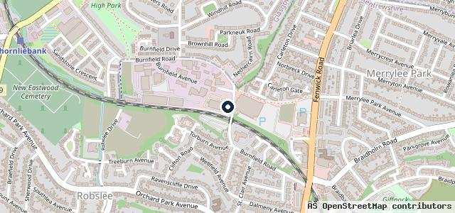 Map showing the location of Arnold Clark Giffnock BMW / MINI Service Centre