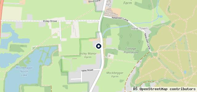 Map showing the location of Ibsley Service Station