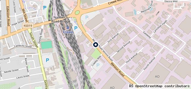 Map showing the location of Holdcroft Renault Crewe Service Centre