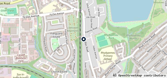 Map showing the location of Llanishen Garage