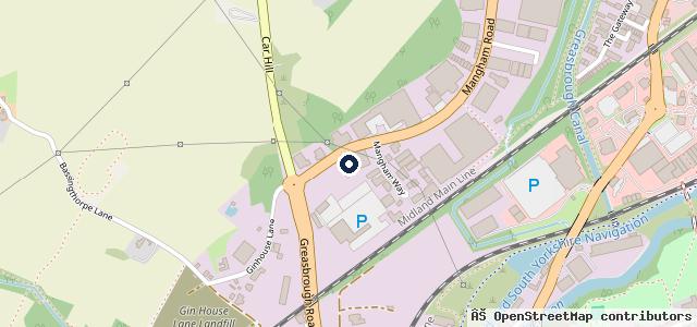 Map showing the location of DVSA Driving Test Centre (Rotherham)