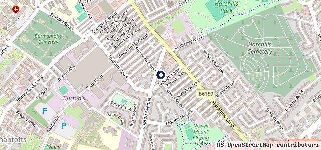 Map showing the location of UK Dipz Ltd. Liquid Wraps services,remapping, window tints, chameleon tints, Leeds