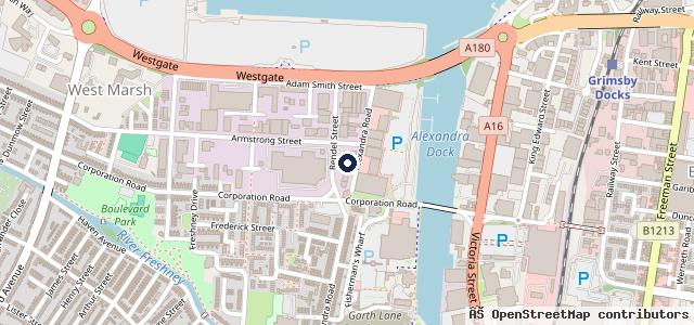 Map showing the location of Stoneacre Grimsby Rendel Street