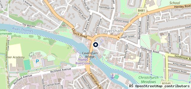 Map showing the location of Tyre Pros - Caversham