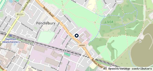 Map showing the location of Formula One Autocentres - Pendlebury