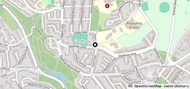 Map showing the location of Thorn Garage