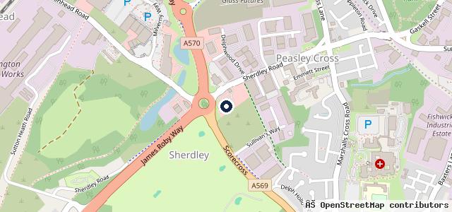 Map showing the location of Pentagon St Helens | Ford and Motability