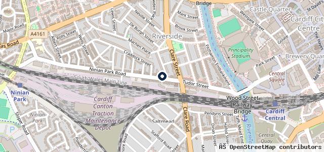 Map showing the location of Tudor Street MOT Station