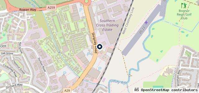Map showing the location of Tyre Express