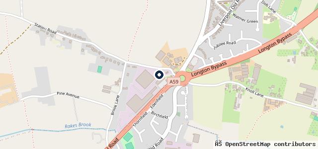 Map showing the location of Longton Test Centre