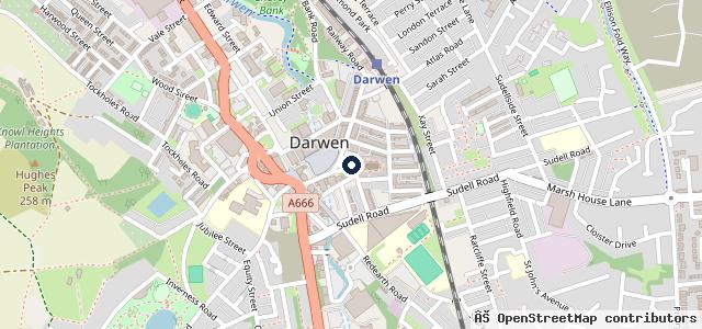 Map showing the location of Darwen Motors