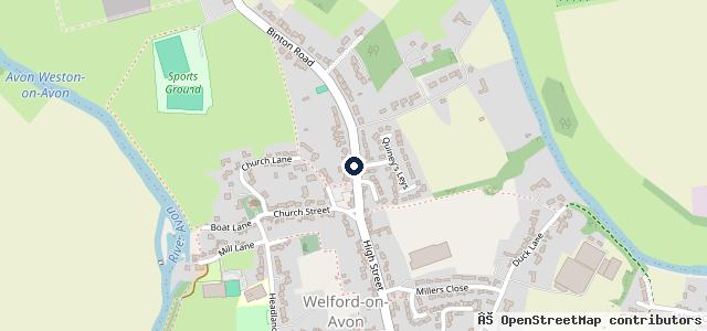 Map showing the location of Welford Garage