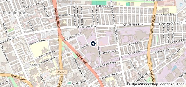 Map showing the location of Frank Street Garage
